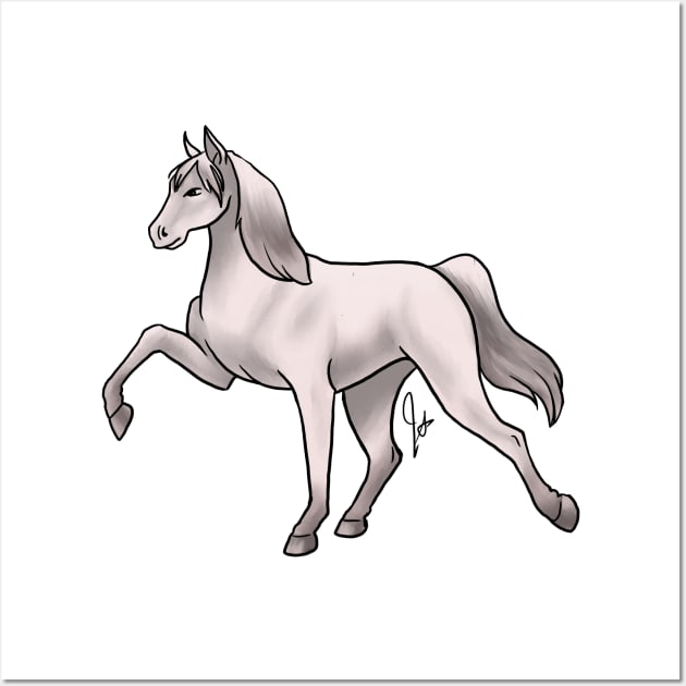 Horse - Tennessee Walker - White Wall Art by Jen's Dogs Custom Gifts and Designs